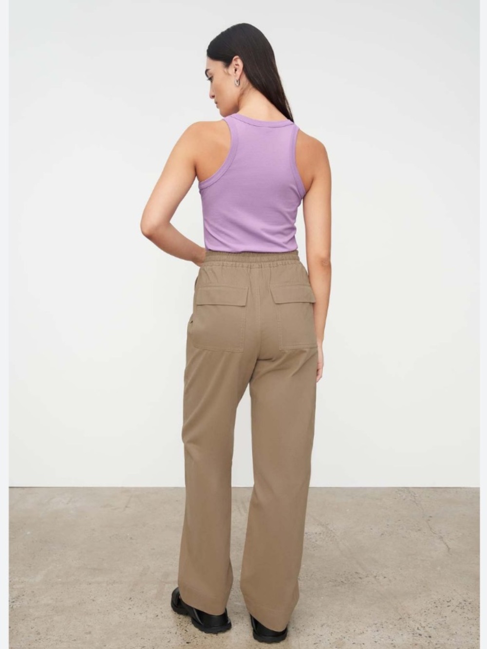 Kowtow Pants Dune Cargo Cotton in Taupe - Picture 2 of 7